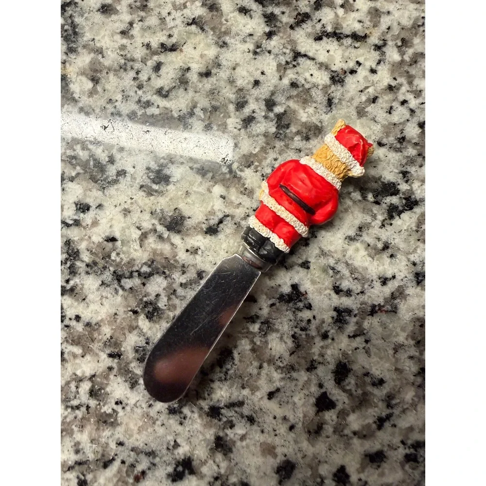 Christmas Golden Retriever‎ Santa Dog Cheese Spreader Holiday Butter Knife Resin